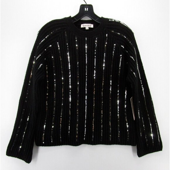 Nanette Lepore Sweater Large Pullover Crewneck Sequin Evenings NEW - Picture 1 of 11